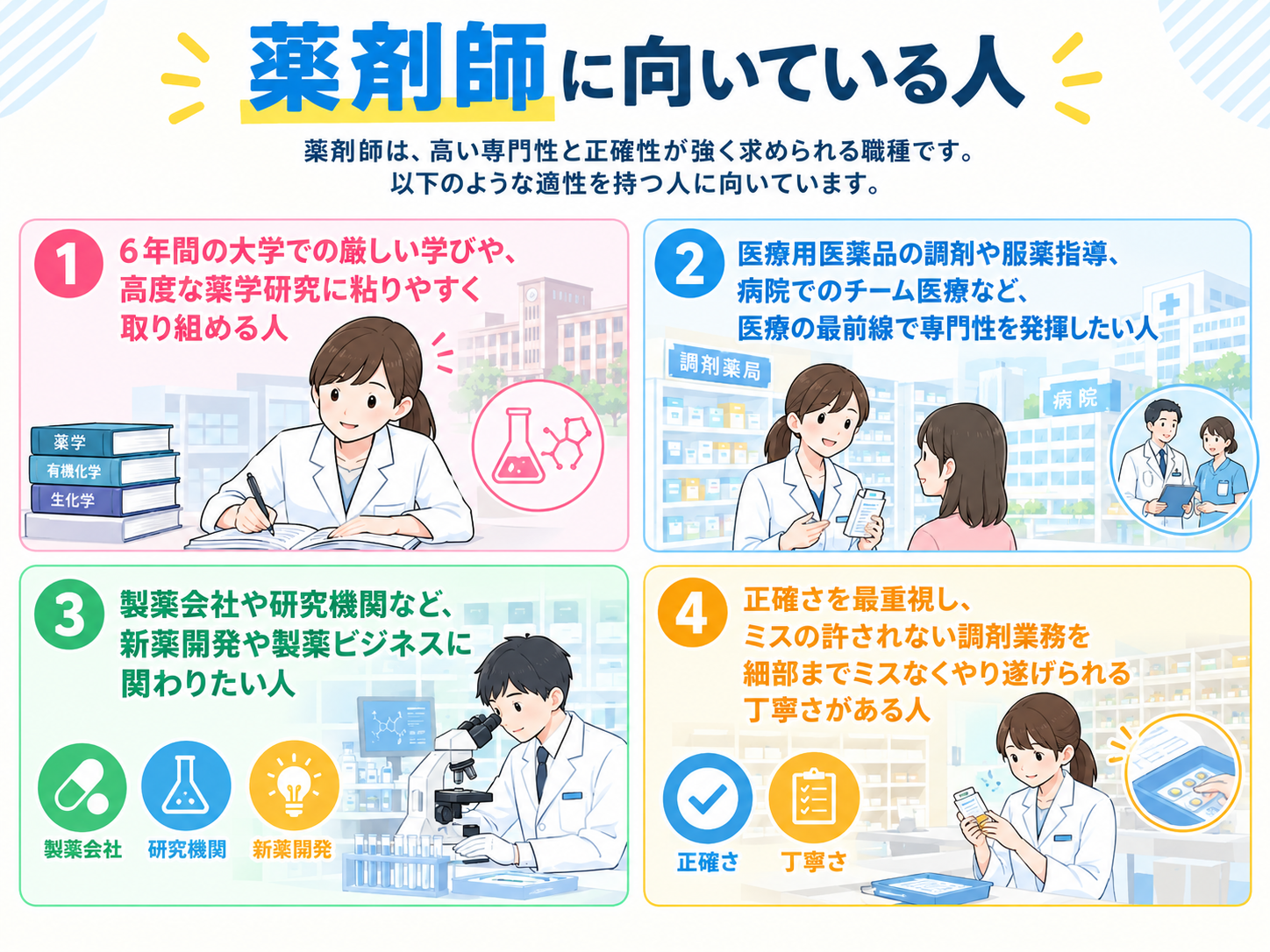 薬剤師に向いている人の特徴