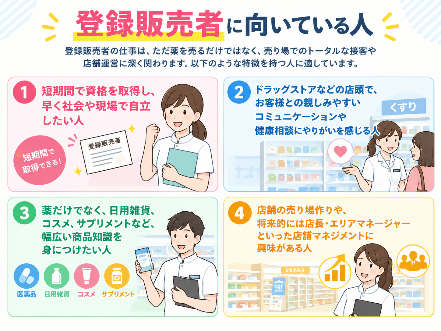登録販売者に向いている人の特徴